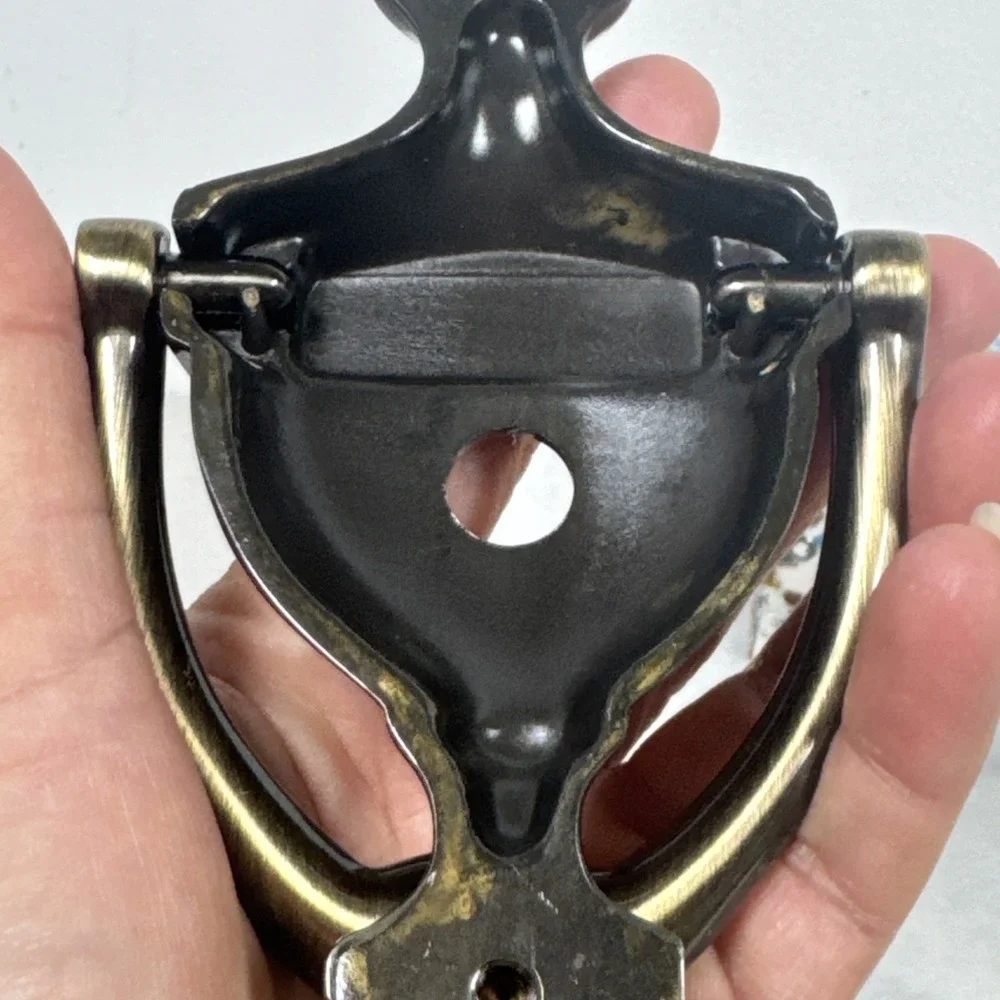 Baldwin 0101 Colonial Door Knocker, Antique Satin Brass W/Oberv-o-Scope